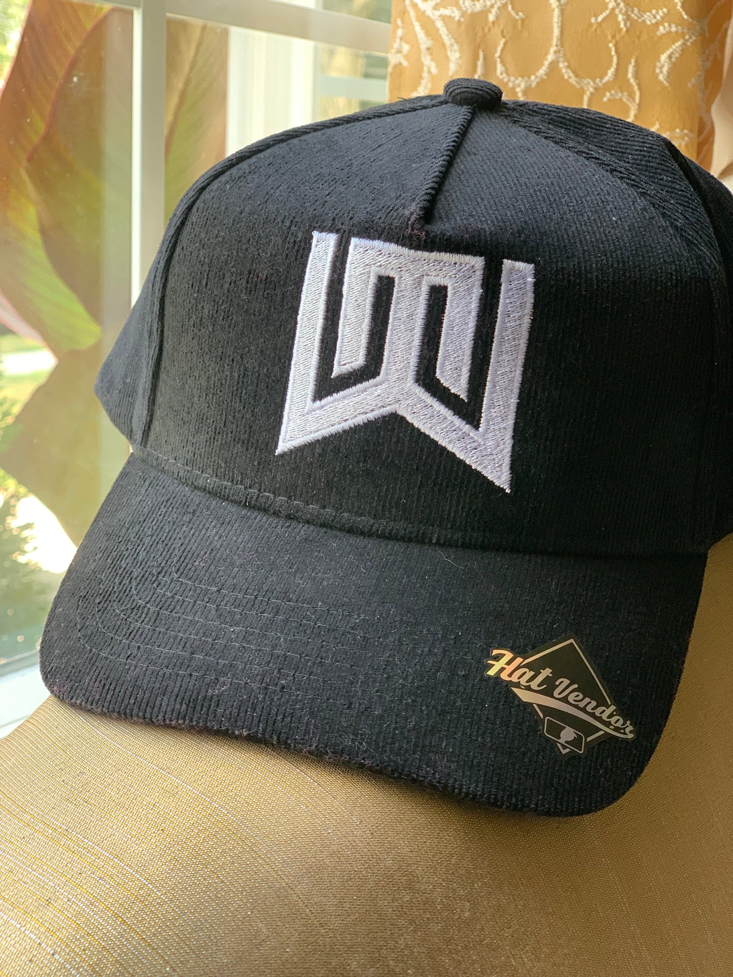 Black corduroy snapback
