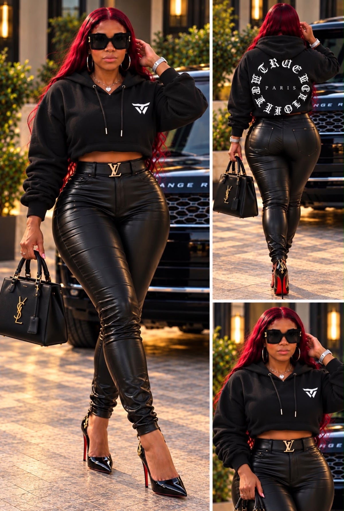 Cropped Black & White hoodie